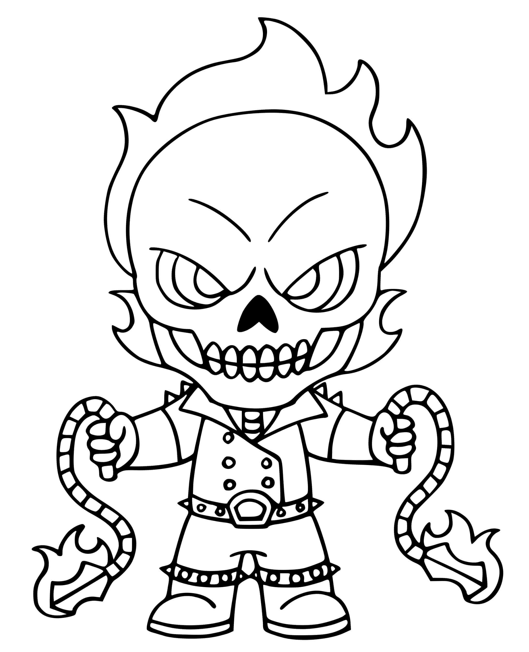 Coloriage Ghostrider Skin From Fortnite - Fortnite à imprimer