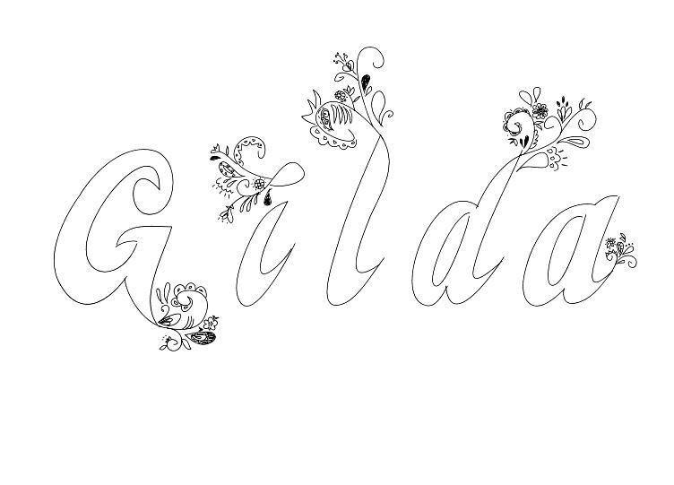 Coloriage Gilda - Prénom à imprimer