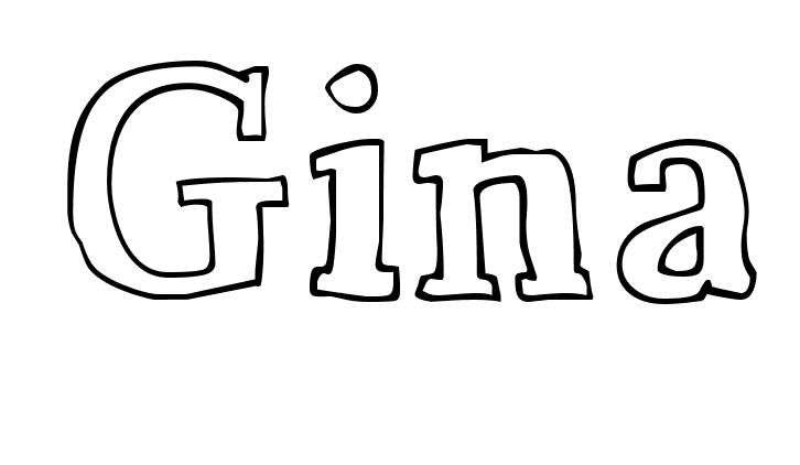 Coloriage Gina - Prénom à imprimer