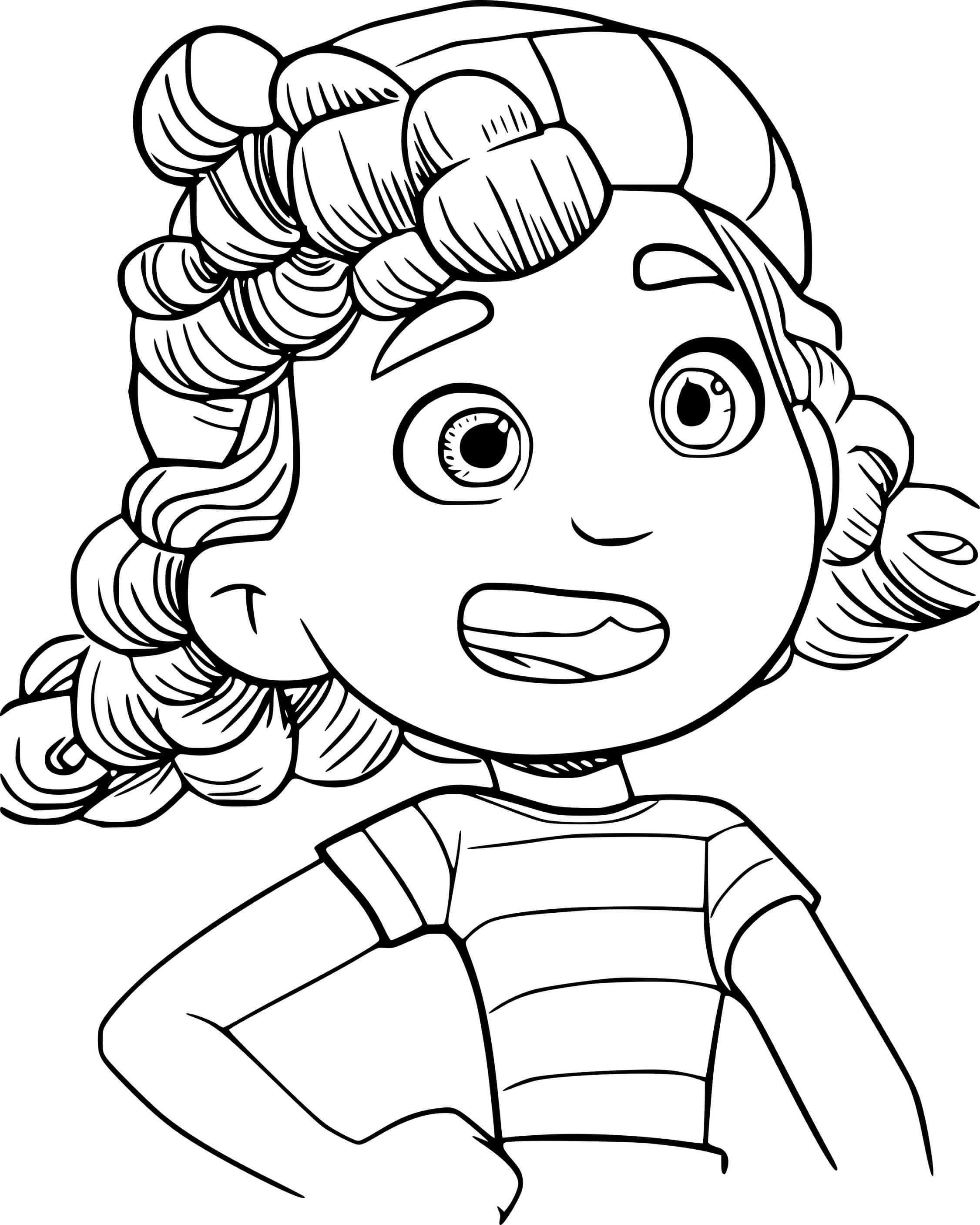 Coloriage Giulia Marcovaldo Face - Luca de Disney Pixar à imprimer