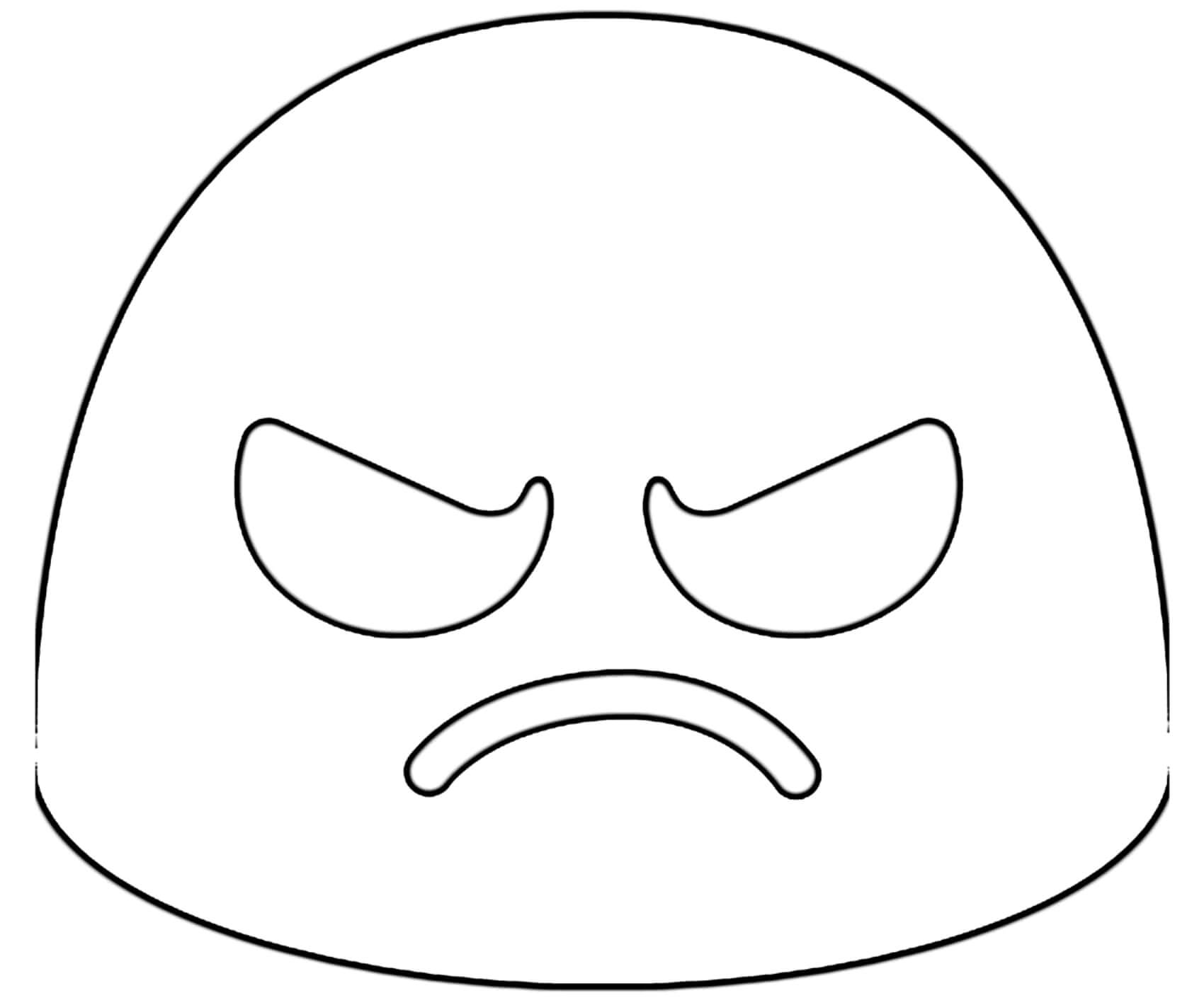 Coloriage Emoji Coléreux à Remplir - Emoji à imprimer