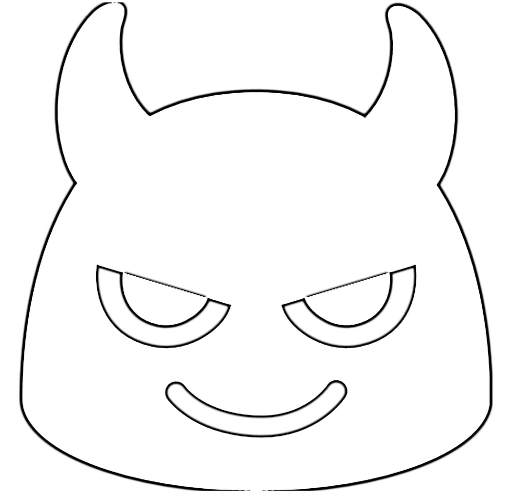 Coloriage Google Emoji Devil - Emoji à imprimer