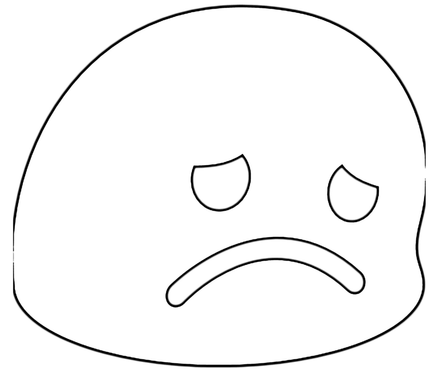 Coloriage Google Emoji Disappointed - Emoji à imprimer