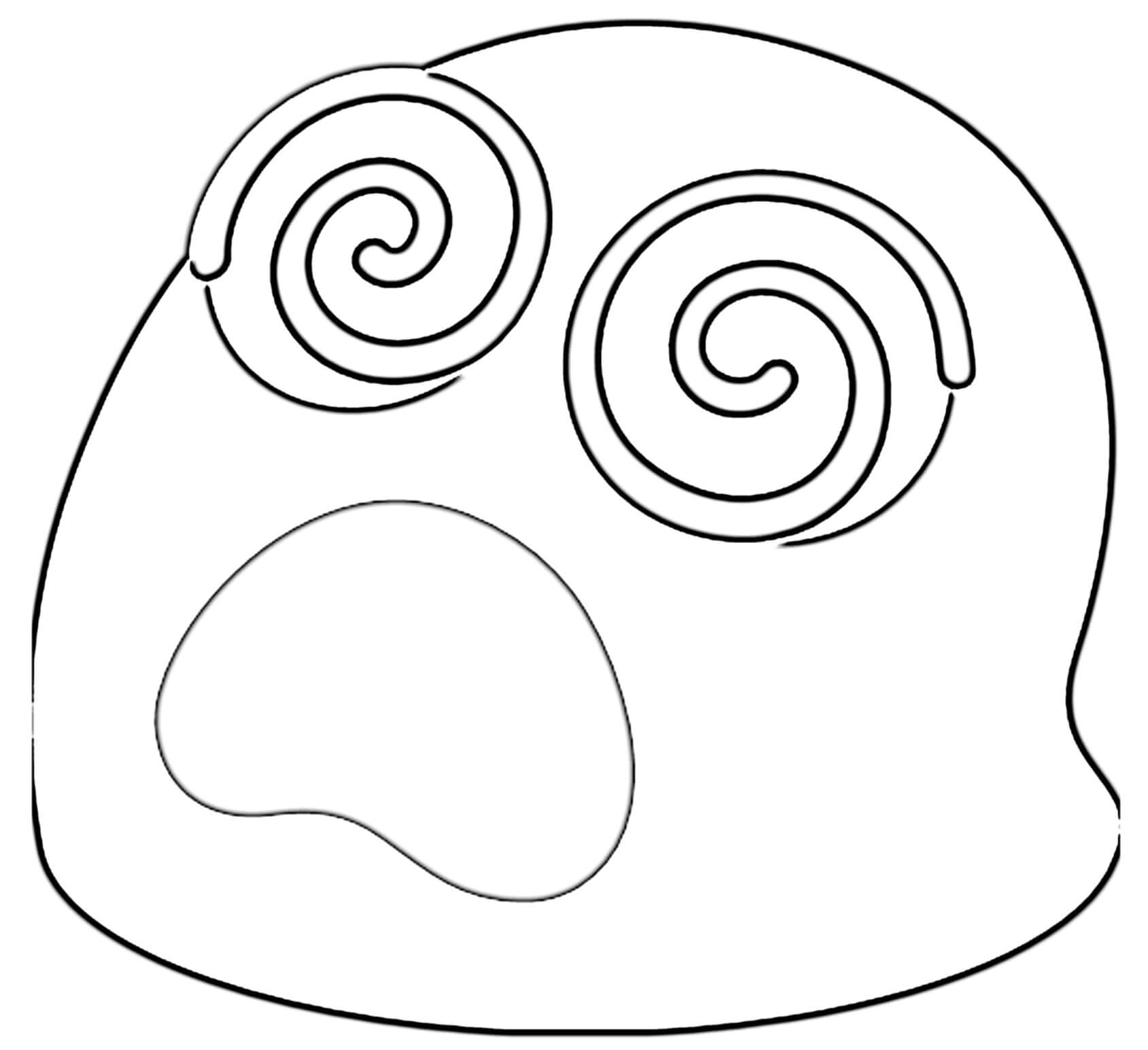 Coloriage Google Emoji Dizzy - Emoji à imprimer
