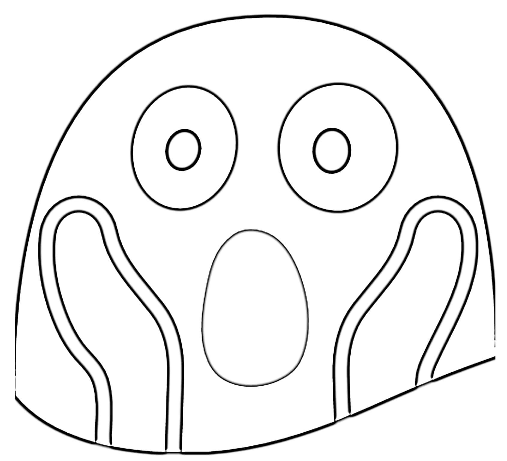 Coloriage Google Emoji Fear - Emoji à imprimer