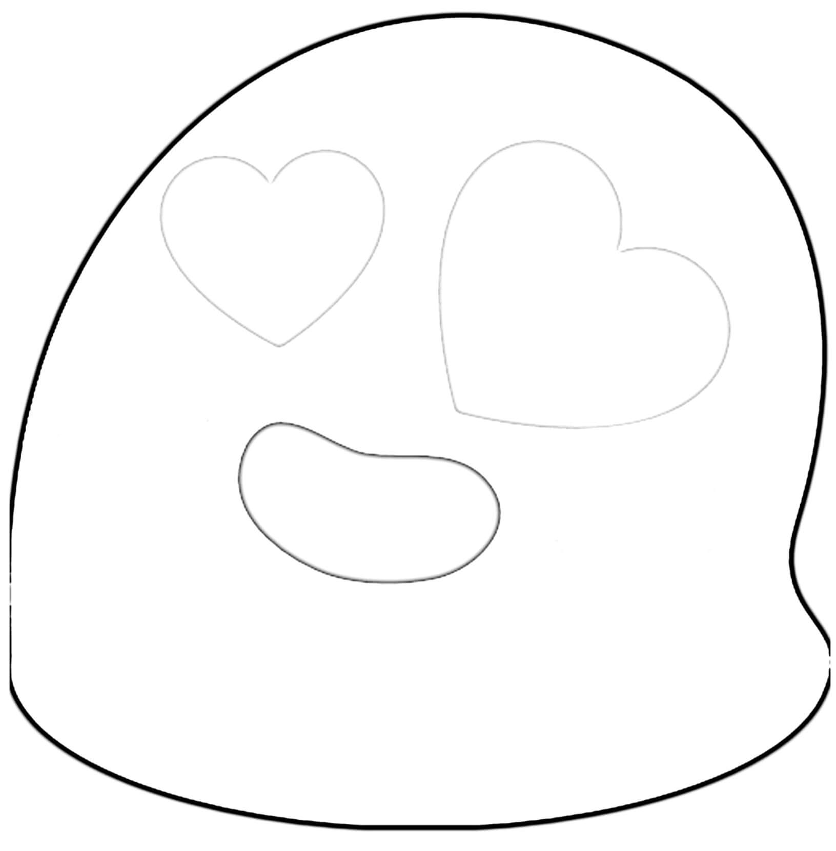 Coloriage Google Emoji Hearts - Emoji à imprimer