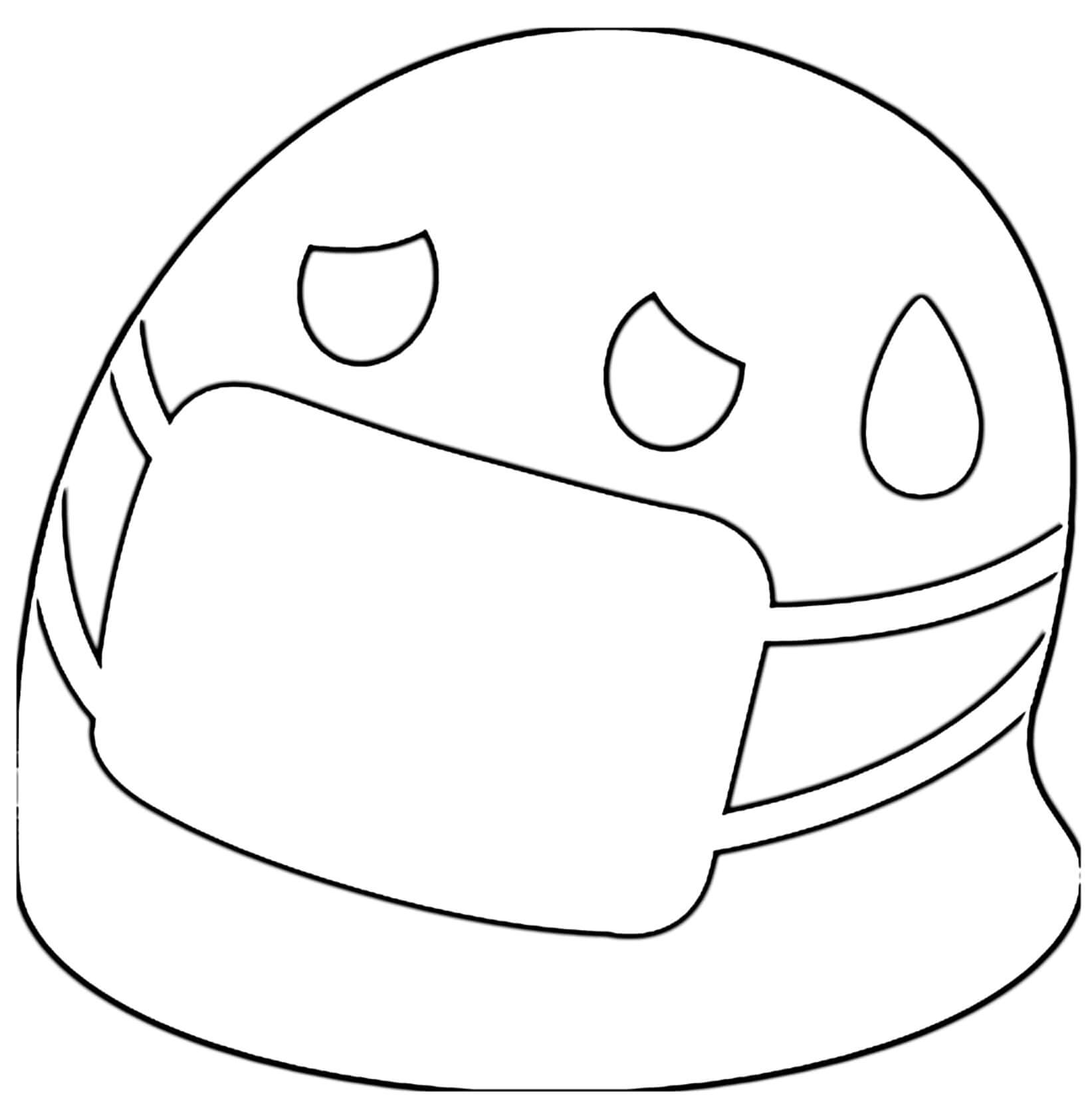 Coloriage Google Emoji Hospital Mask - Emoji à imprimer
