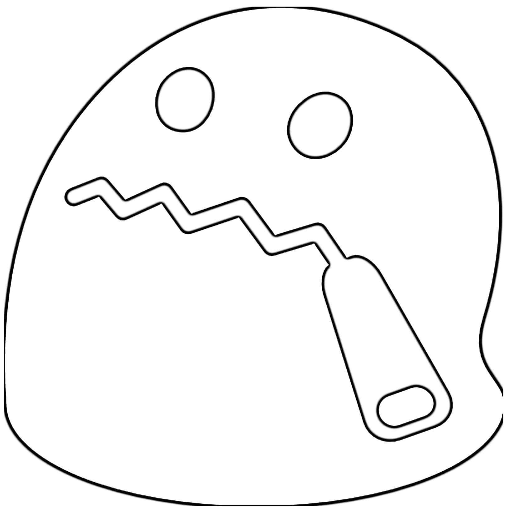 Coloriage Google Emoji Hushed - Emoji à imprimer