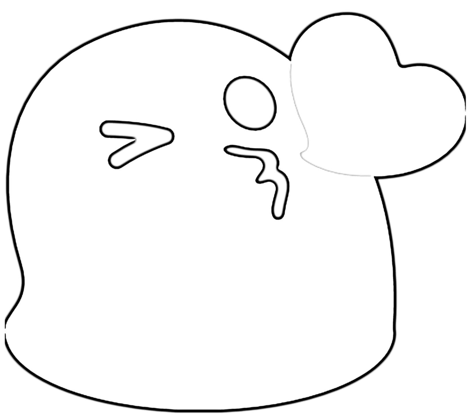 Coloriage Google Emoji Kiss - Emoji à imprimer