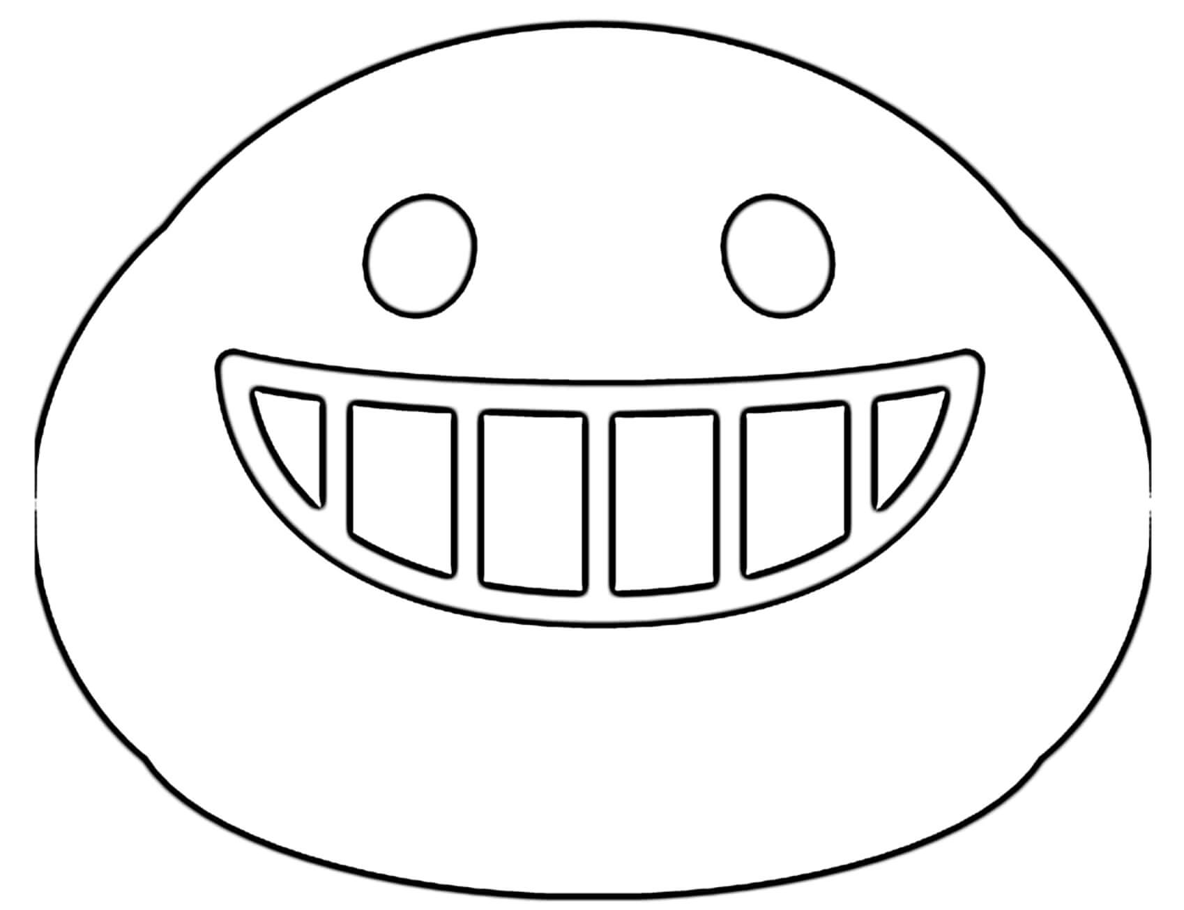 Coloriage Visage sourire dents Google Emoji - Emoji à imprimer
