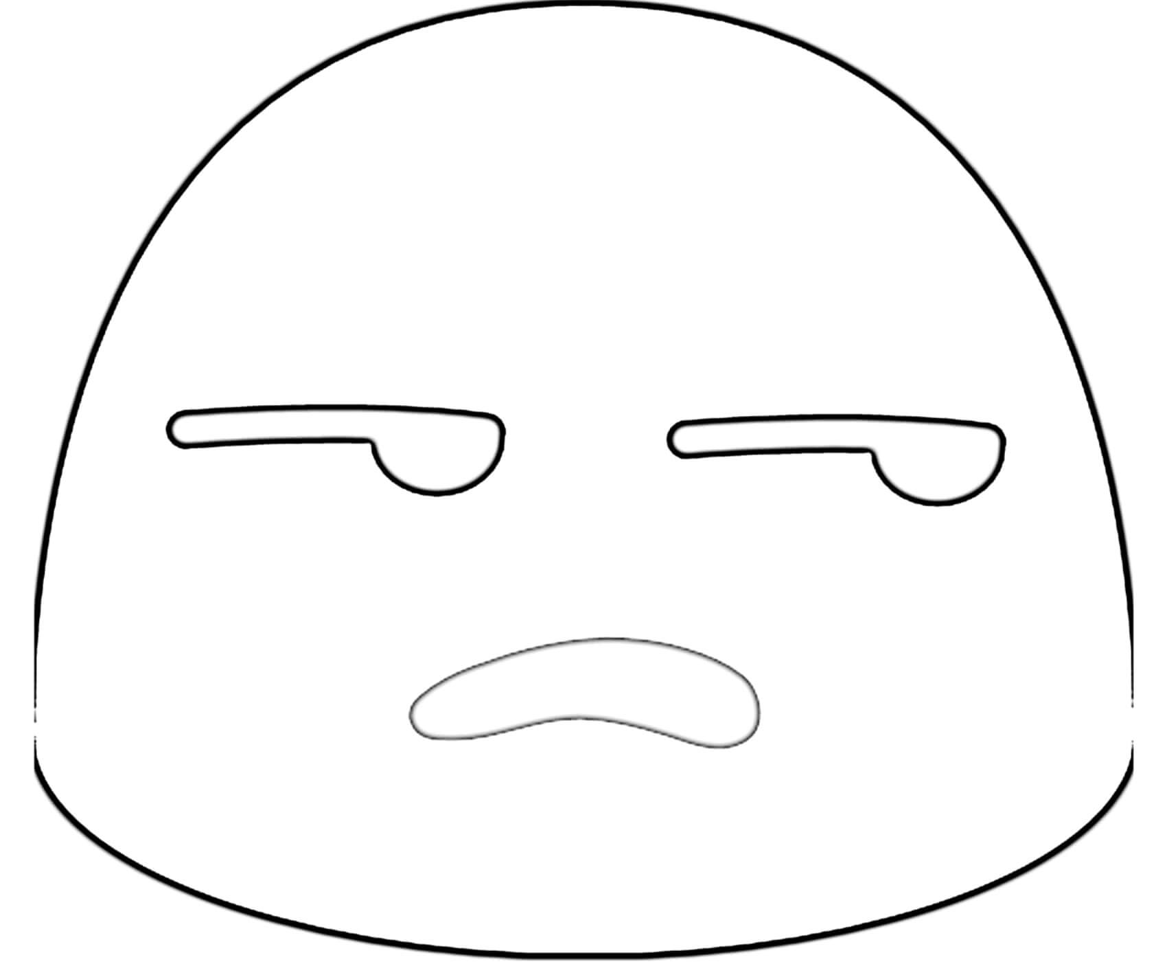 Coloriage Google Emoji Unamused - Emoji à imprimer