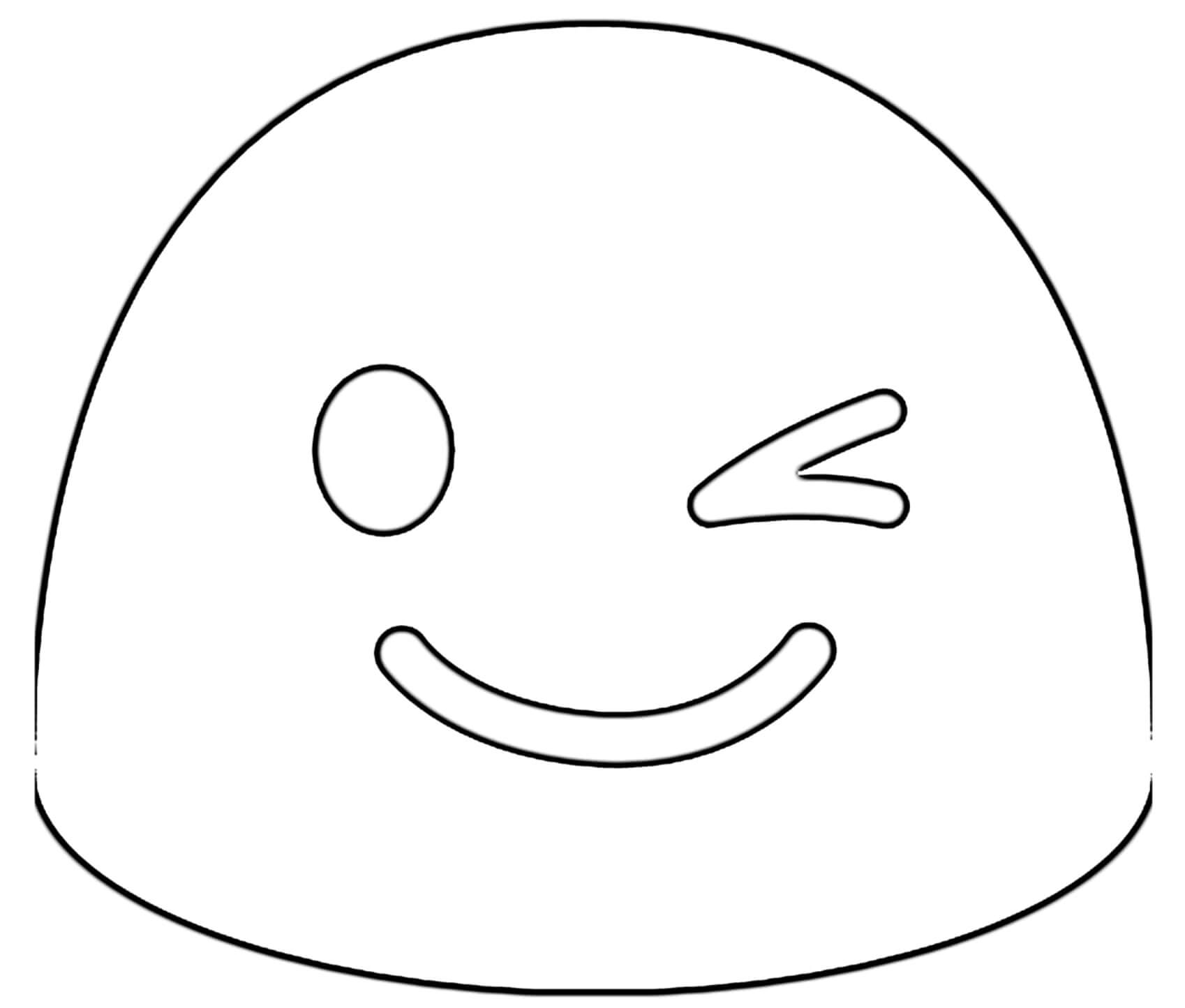 Coloriage Google Emoji Wink - Emoji à imprimer