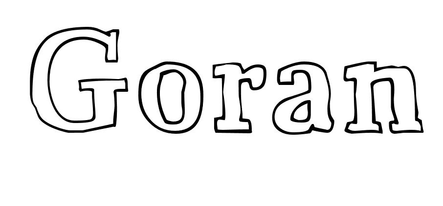 Coloriage Goran - Prénom à imprimer