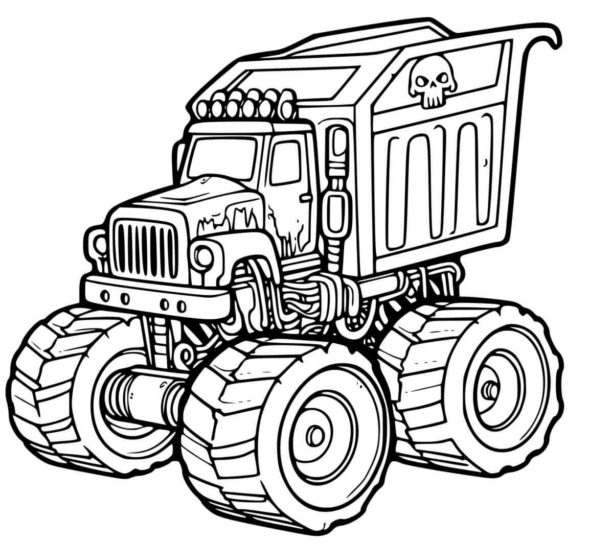 Coloriage Grave Digger Monster Truck - Monster truck à imprimer