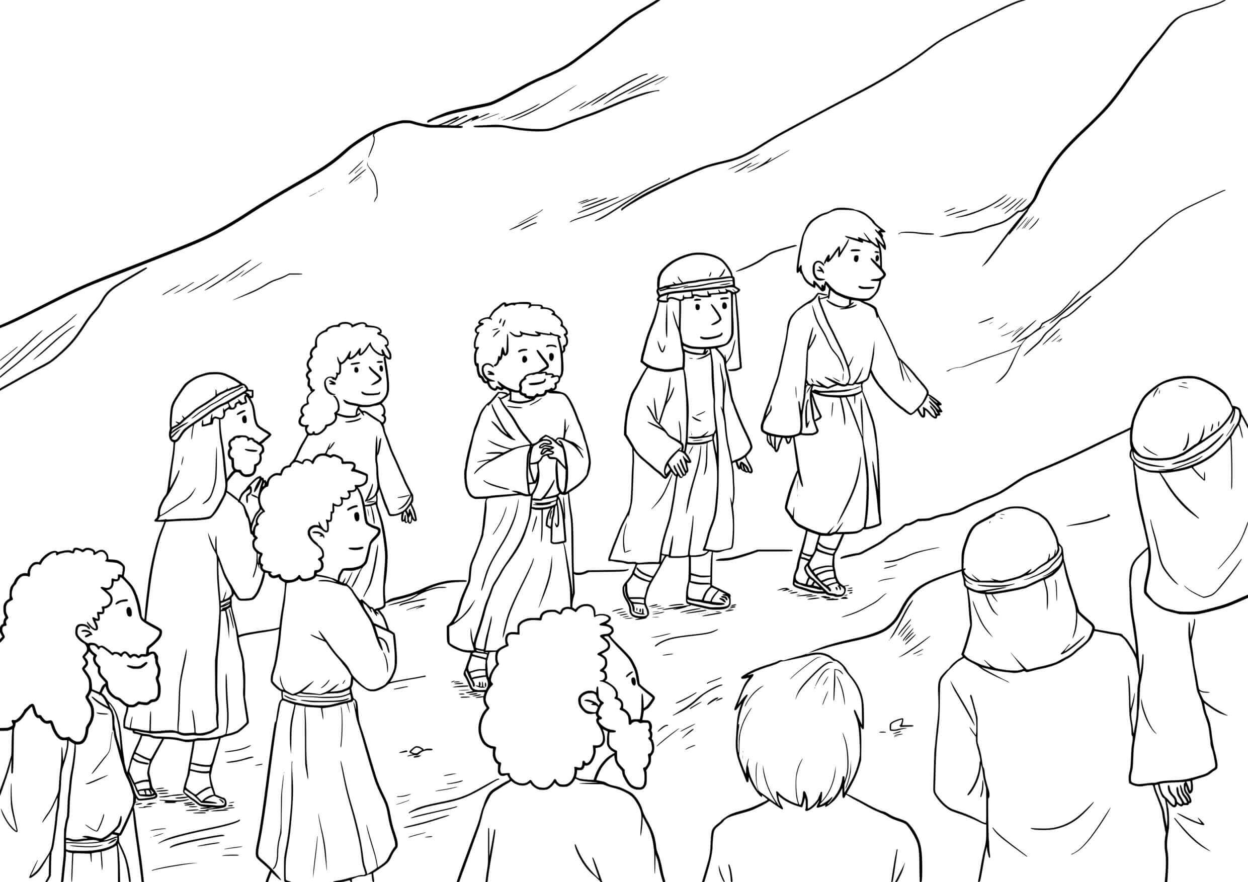 Coloriage Le Grand Commandement Matthieu verset - Jésus à imprimer