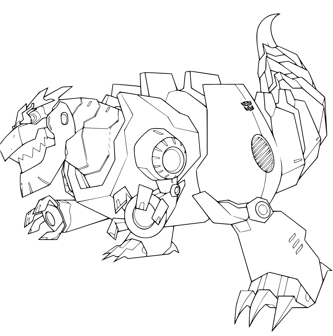 Coloriage Grimlock Dinosaure Transformers - Robot à imprimer