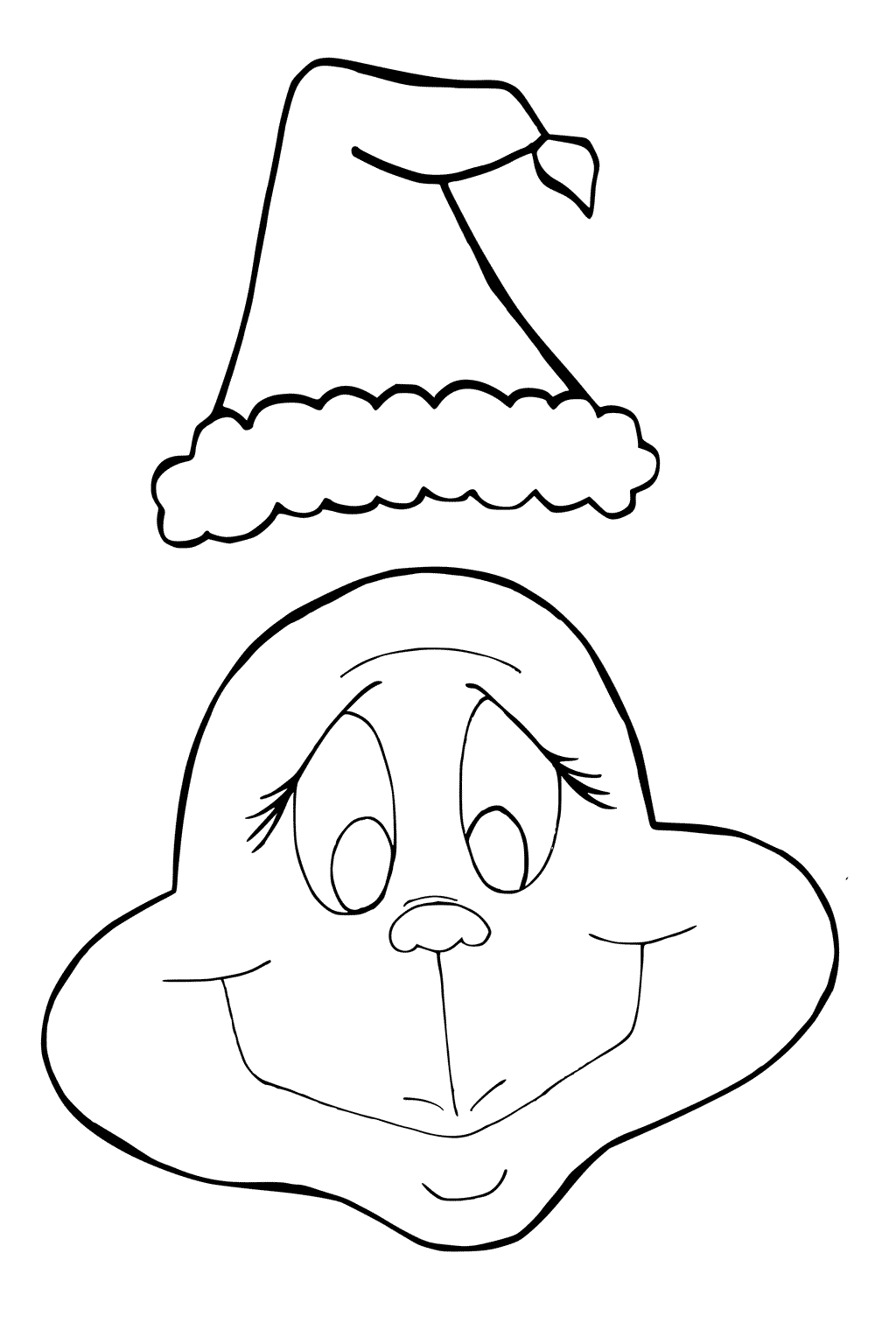 Coloriage Grinch Et Son Chapeau De Noël - Grinch à imprimer