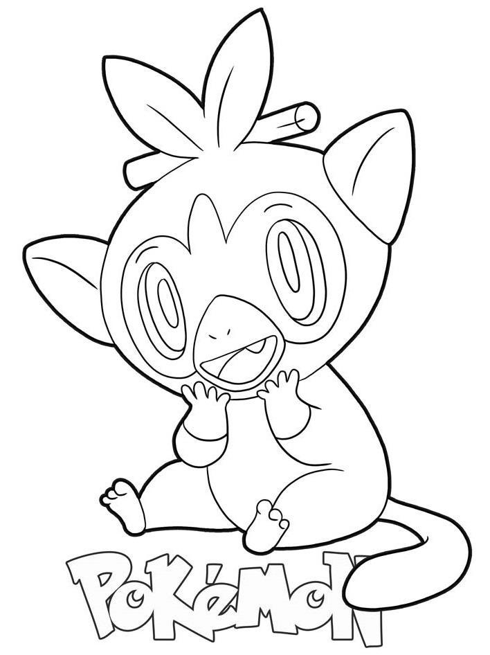 Coloriage Grookey Pokemon - Pokémon à imprimer