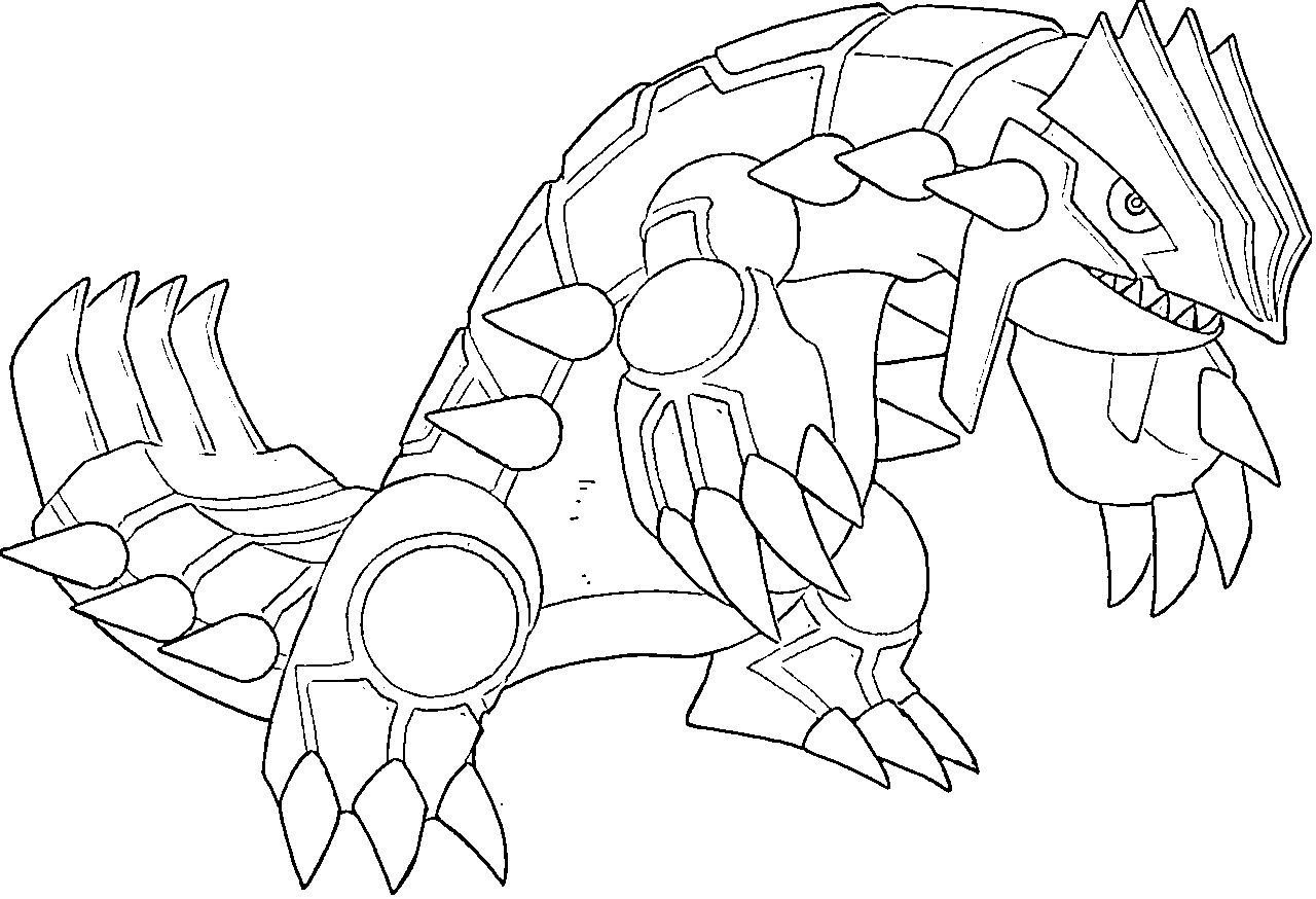 Coloriage Groudon Génération 3 - Pokémon légendaire à imprimer