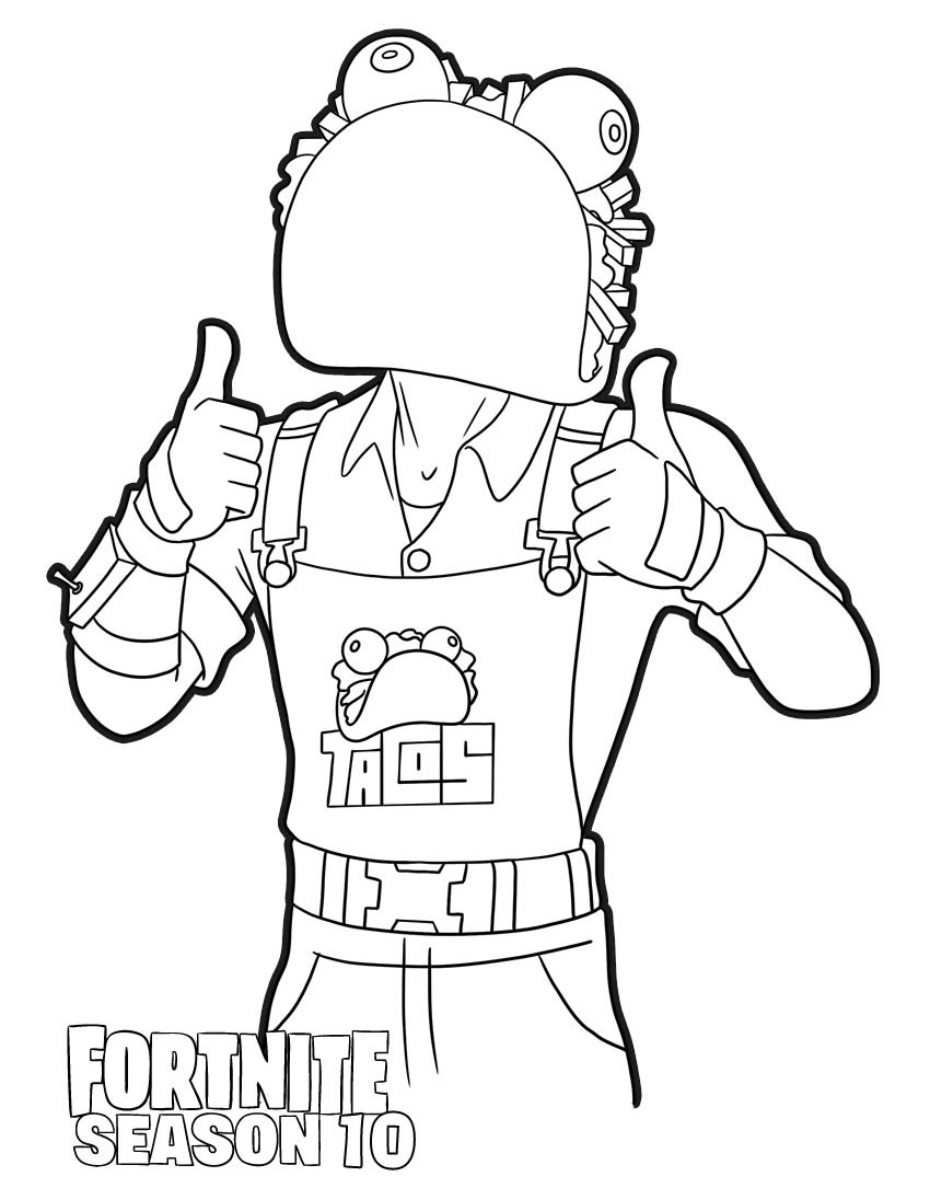 Coloriage Guaco le cactus Fortnite Season 10 - Fortnite à imprimer
