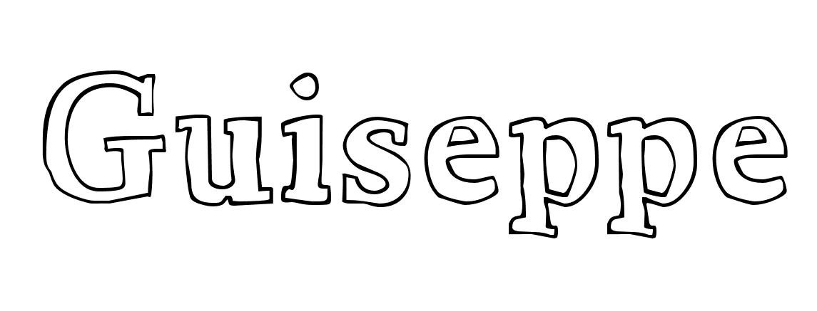 Coloriage Guiseppe - Prénom à imprimer