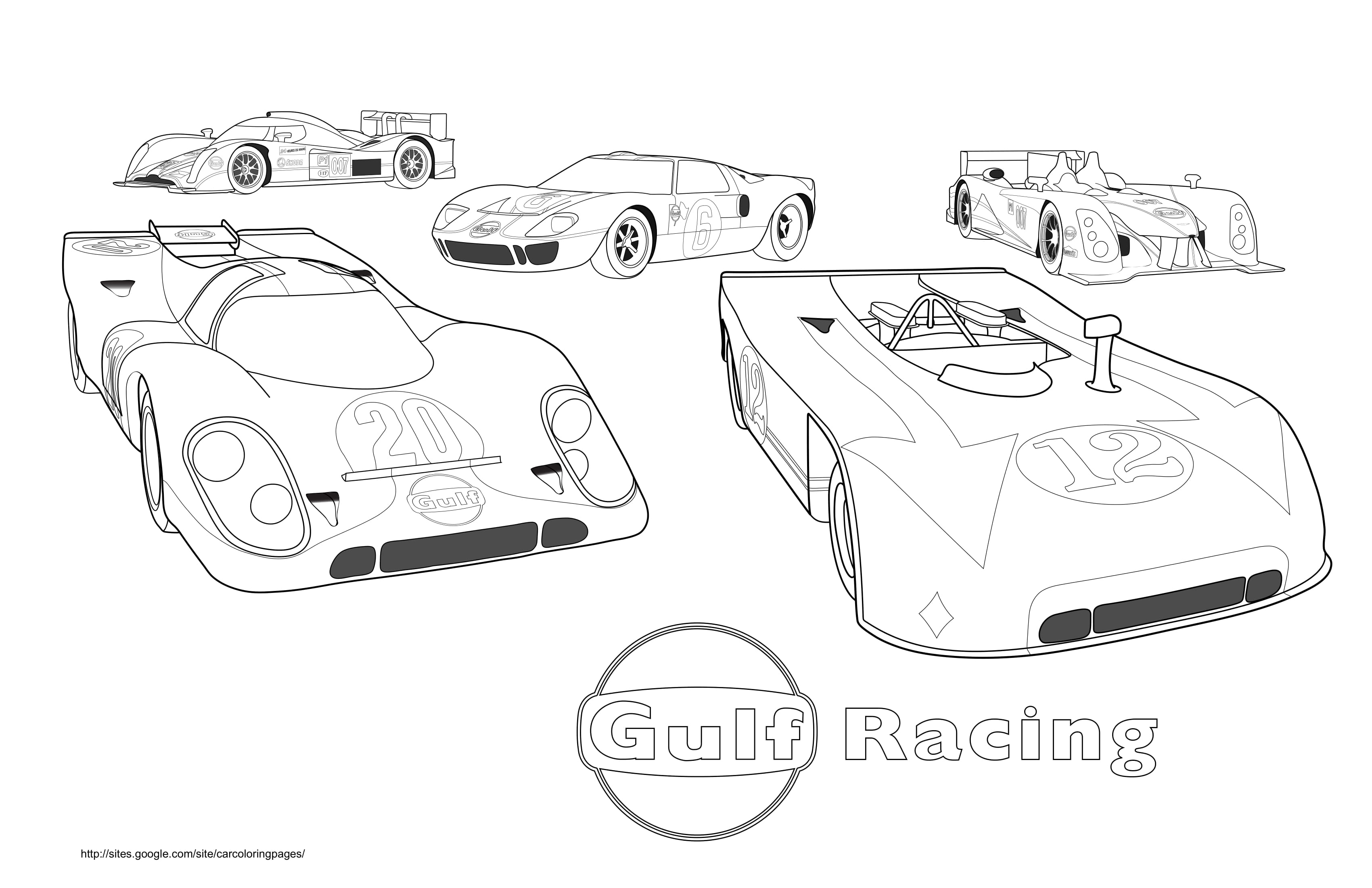 Coloriage Gulf Racing - Voiture à imprimer