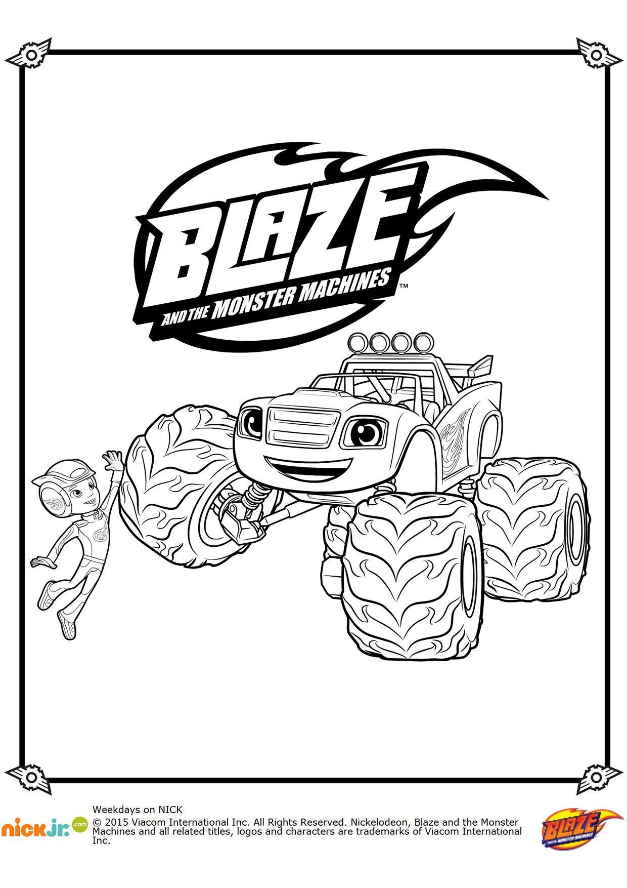Coloriage Gulli Blaze Et Aj - Gulli à imprimer