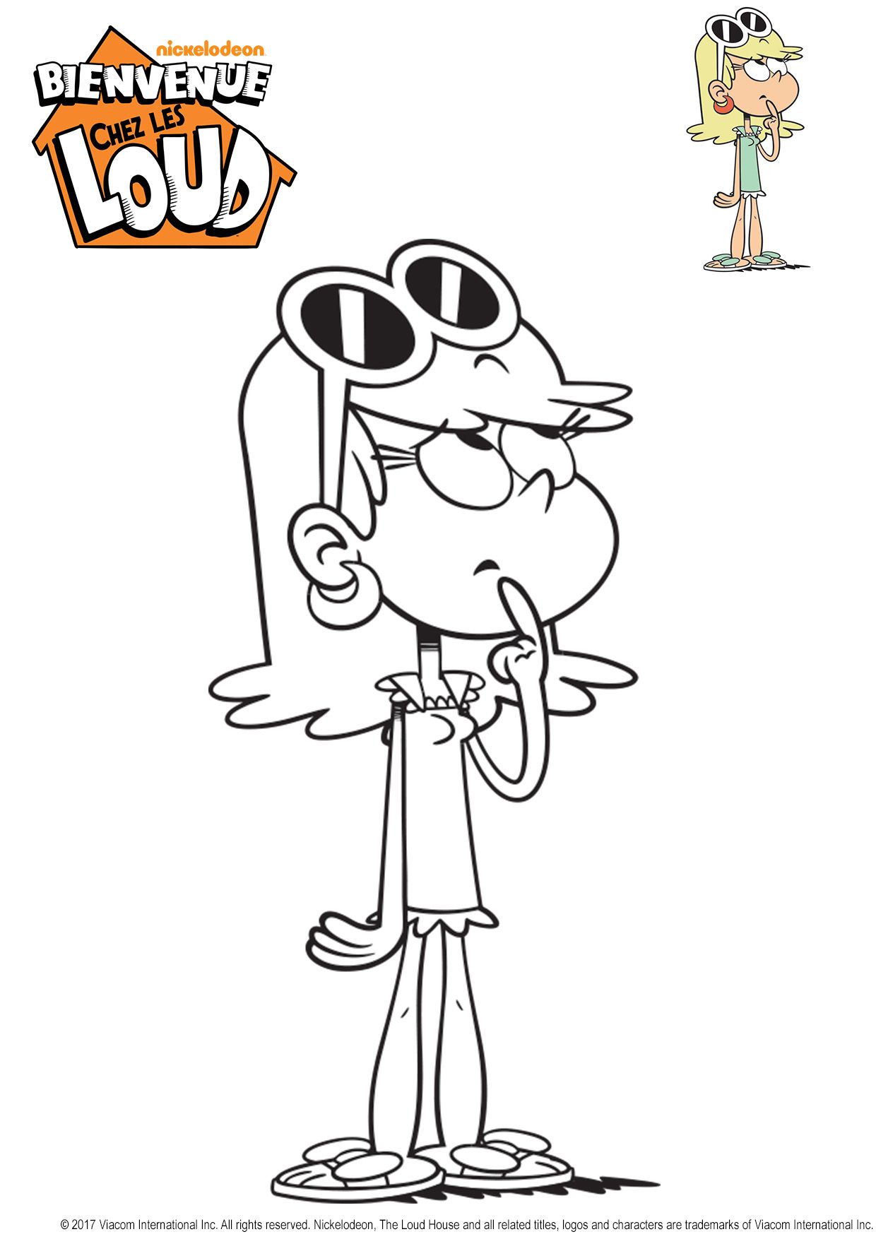 Coloriage Gulli Leni De Bienvenue Chez Les Loud Gulli - Gulli à imprimer