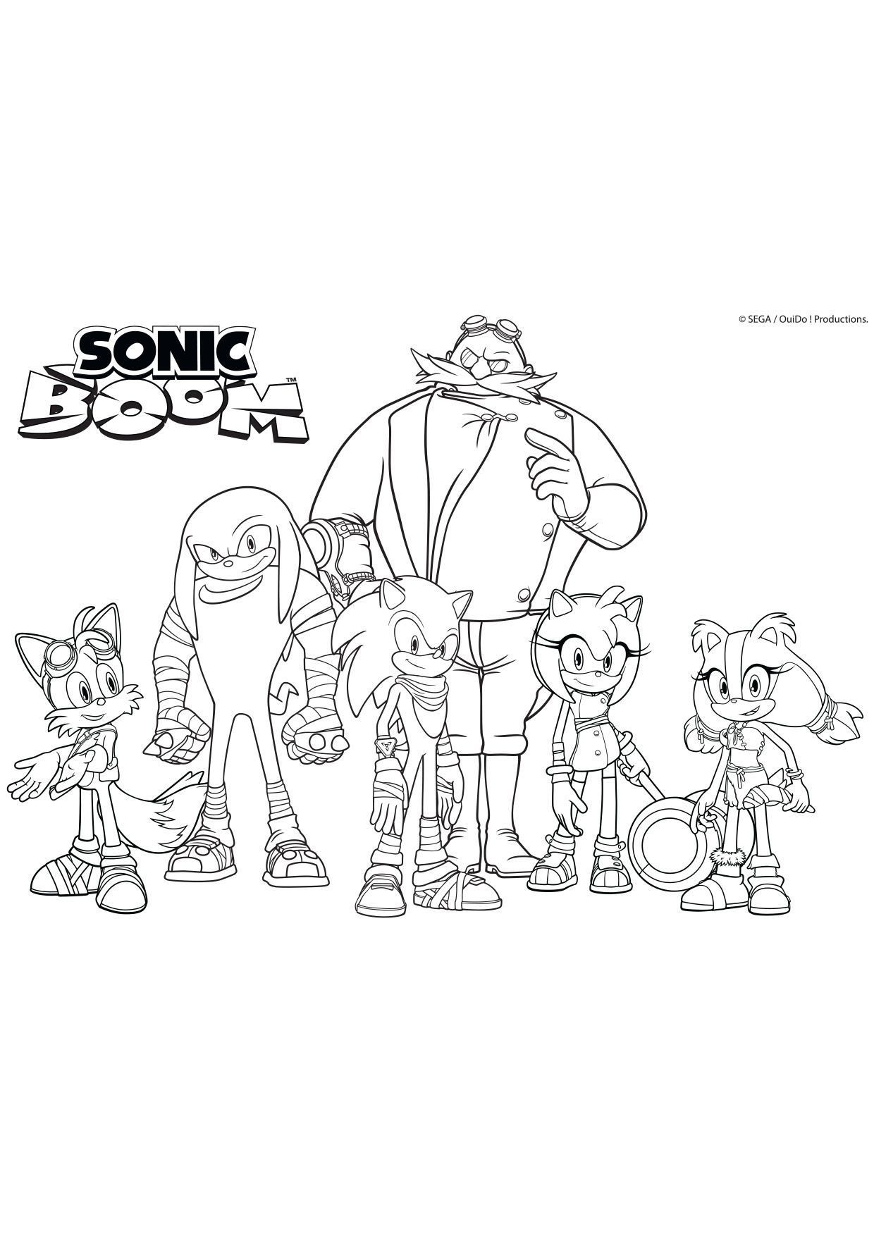 Coloriage Gulli Les Personnages De Sonic Boom - Gulli à imprimer