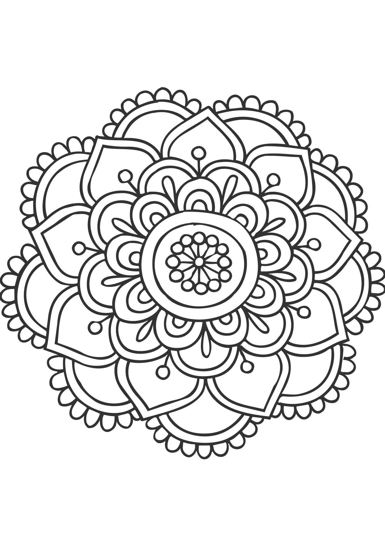 Coloriage Mandala Floral Harmonieux Gulli - Gulli à imprimer