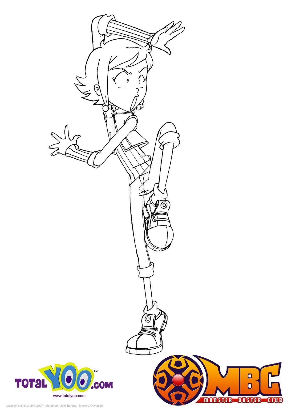 Coloriage Cathy l'héroïne du Club des Chasseurs - Gulli à imprimer