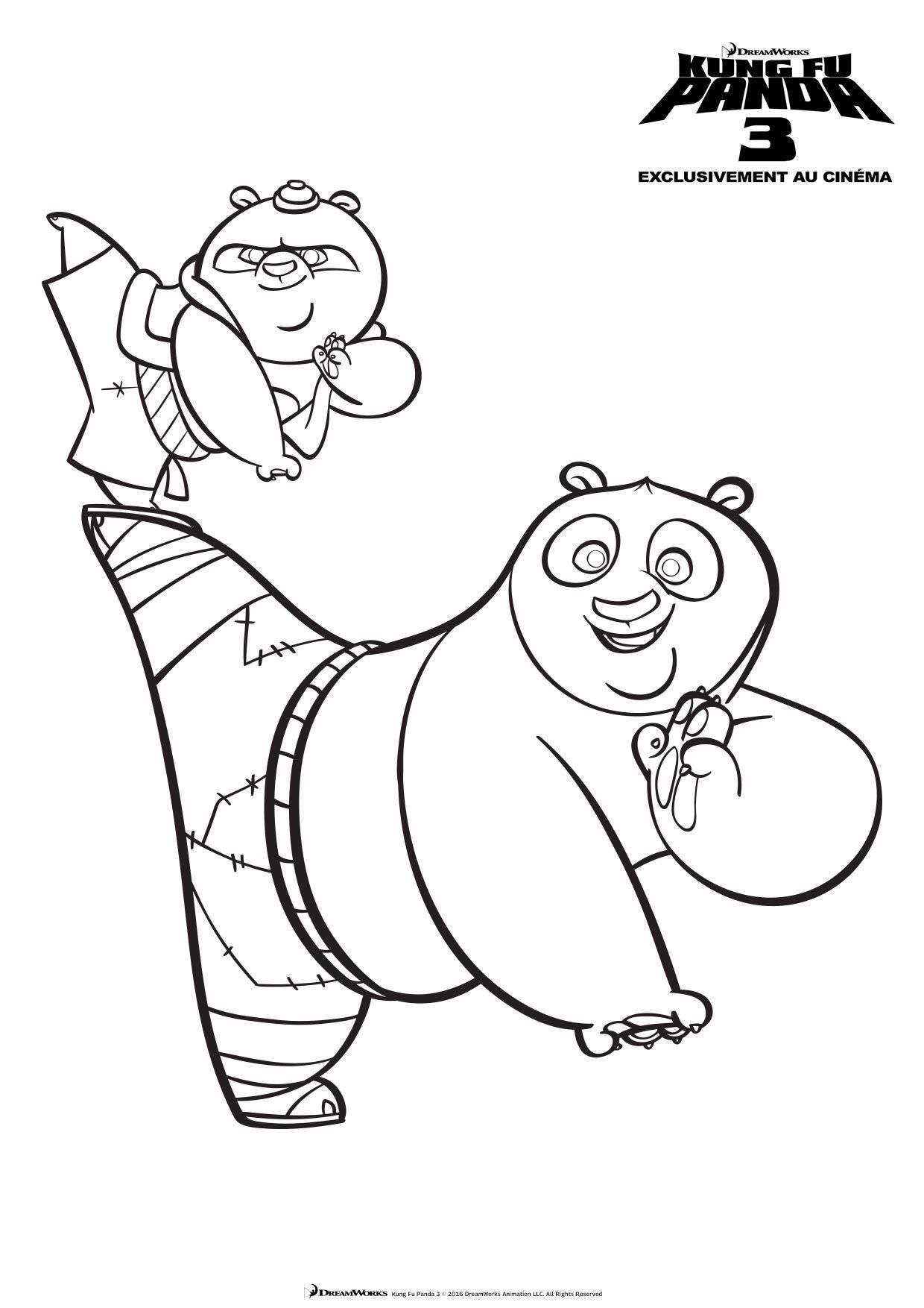 Coloriage Gulli Po Le Professeur Kung Fu Panda - Panda à imprimer