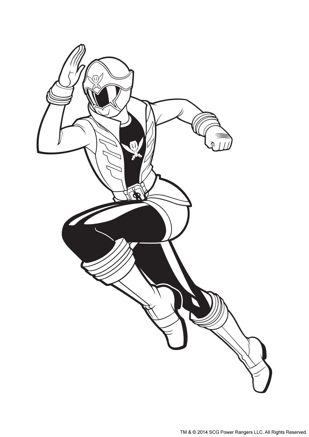 Coloriage Gulli Power Rangers Rose - Gulli à imprimer