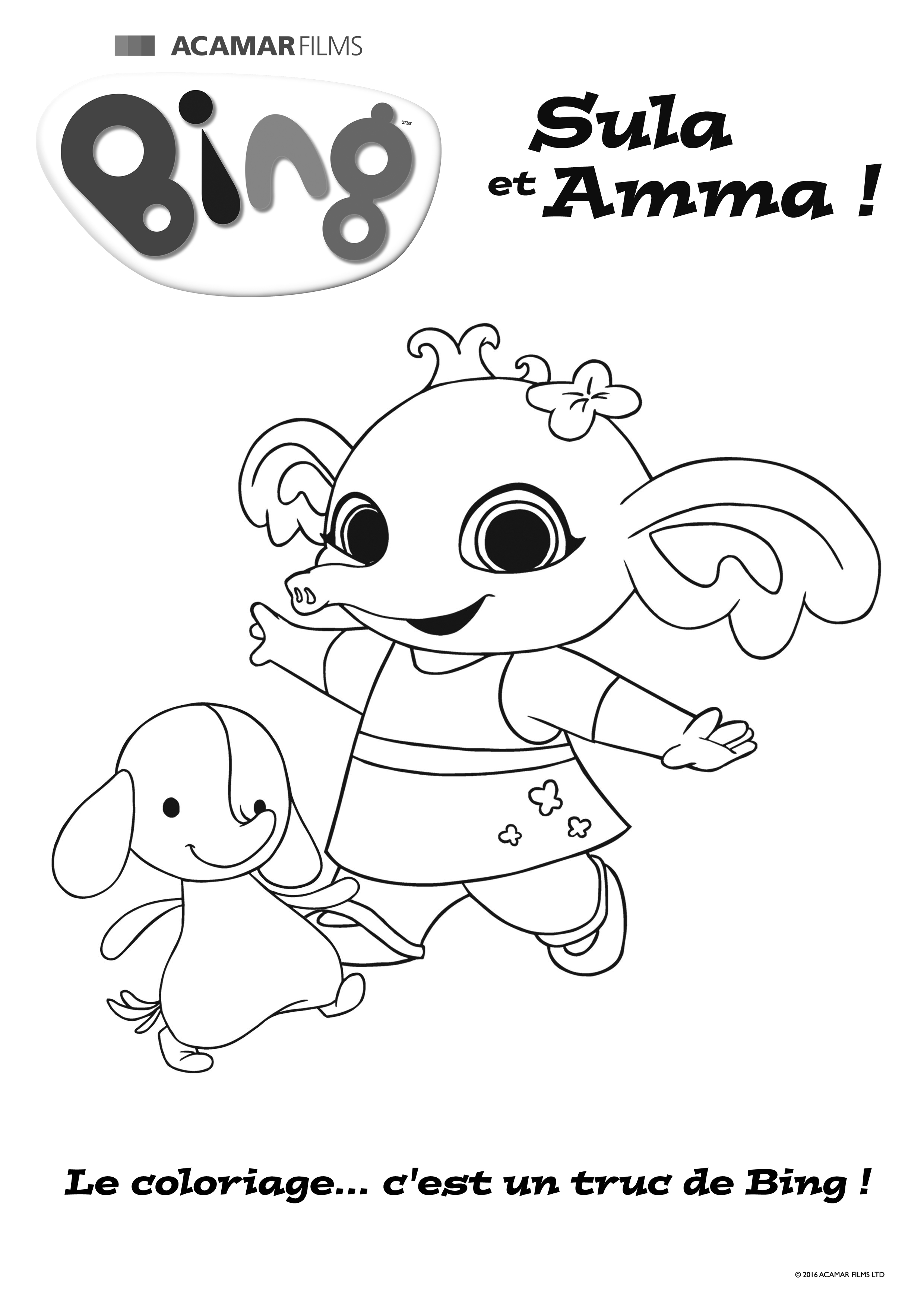 Coloriage Gulli Bing Sula Et Amma Gulli - Gulli à imprimer