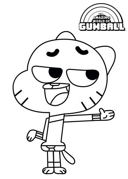 Coloriage Gumball Vit Dans Un Monde Incroyable - Gumball à imprimer