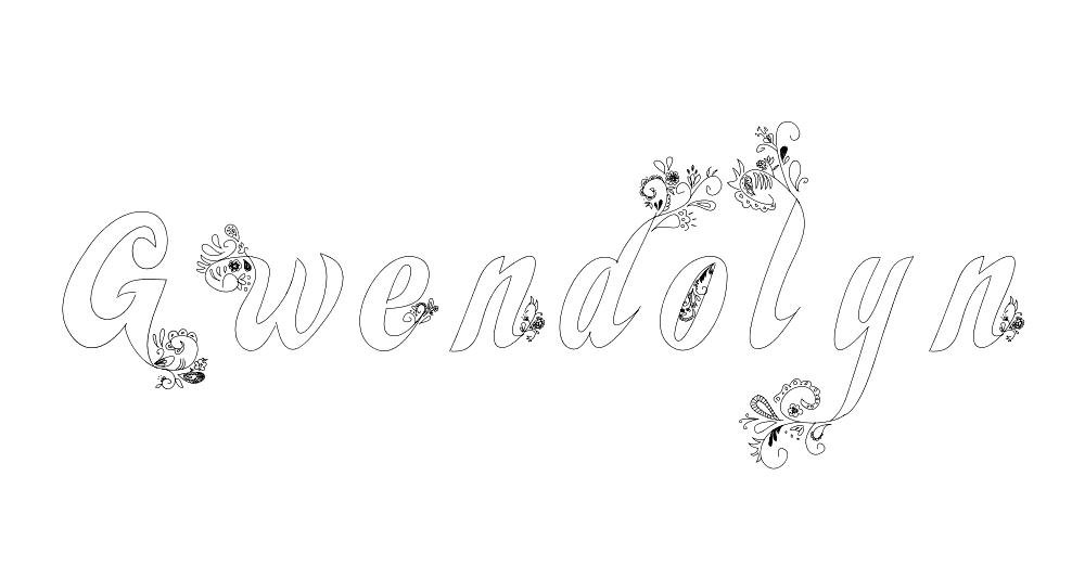 Coloriage Gwendolyn - Prénom à imprimer