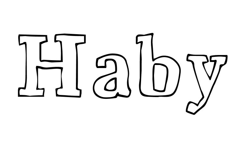 Coloriage Haby - Prénom à imprimer