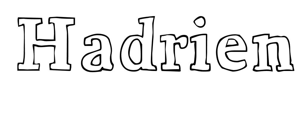 Coloriage Hadrien - Prénom à imprimer