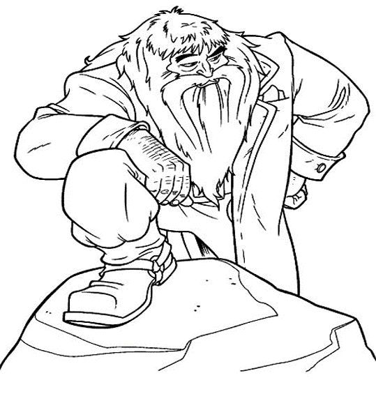 Coloriage Hagrid Avec Pied Sur Un Rocher - Harry potter à imprimer