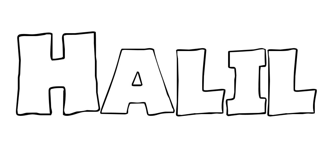 Coloriage Halil - Prénom à imprimer