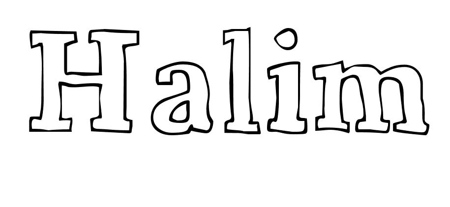 Coloriage Halim - Prénom à imprimer
