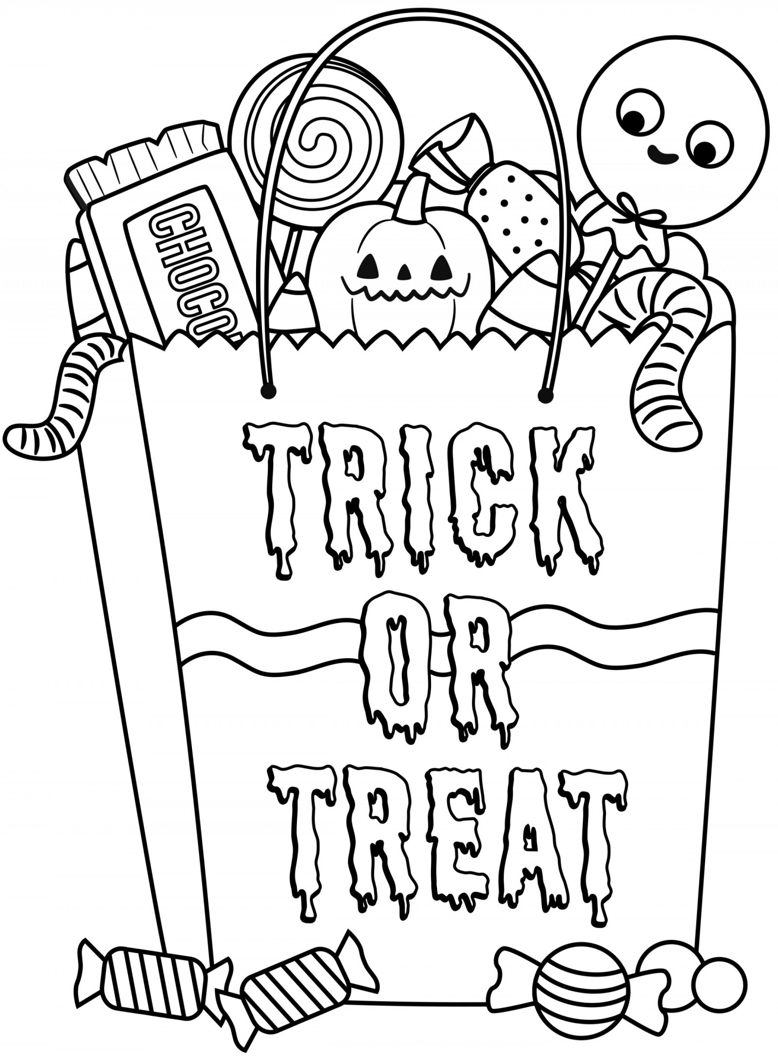 Coloriage Halloween Sac De Friandises - Halloween à imprimer