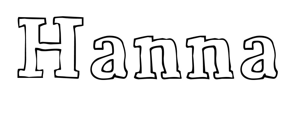 Coloriage Hanna - Prénom à imprimer