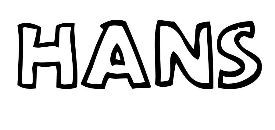 Coloriage Hans - Prénom à imprimer