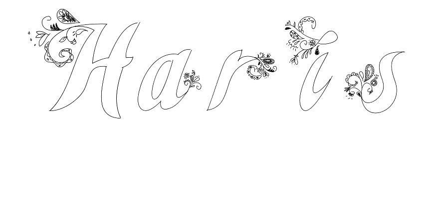 Coloriage Haris - Prénom à imprimer