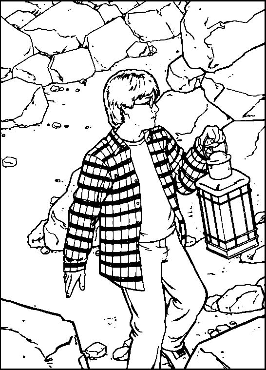 Coloriage Harry Se Promene La Nuit - Harry potter à imprimer