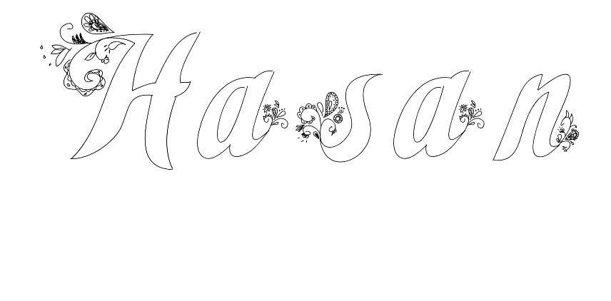 Coloriage Hasan - Prénom à imprimer