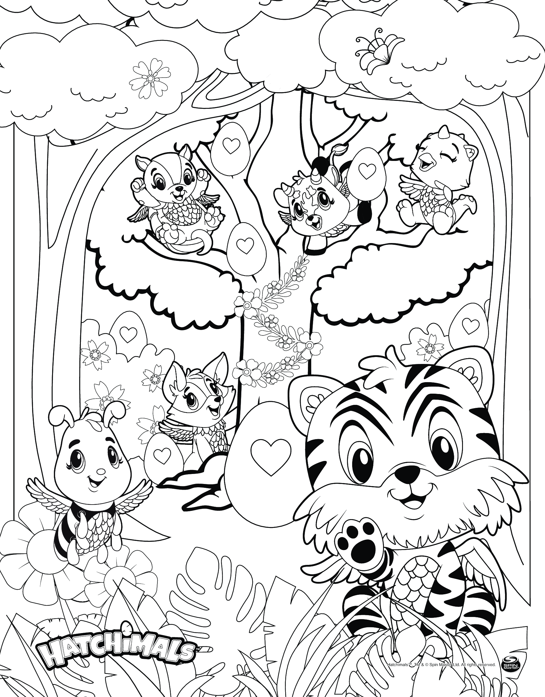 Coloriage Hatchimals Egg Hunt - Hatchimals à imprimer
