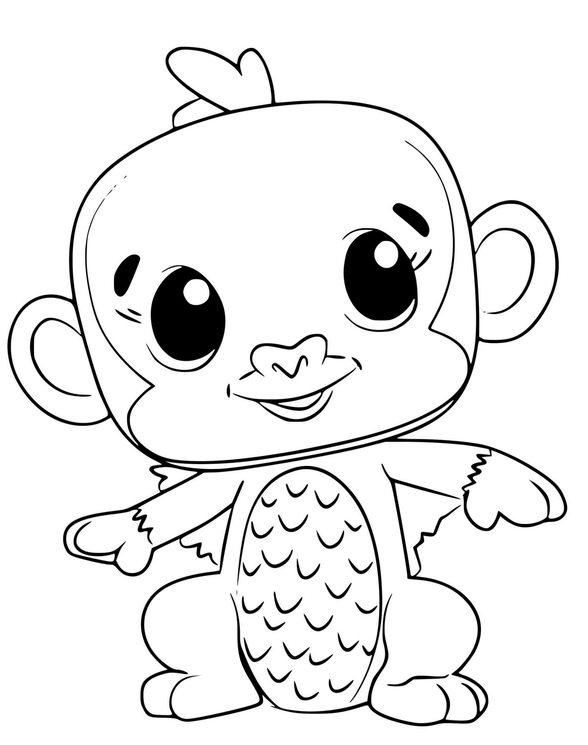 Coloriage Hatchimals Monkiwi - Hatchimals à imprimer