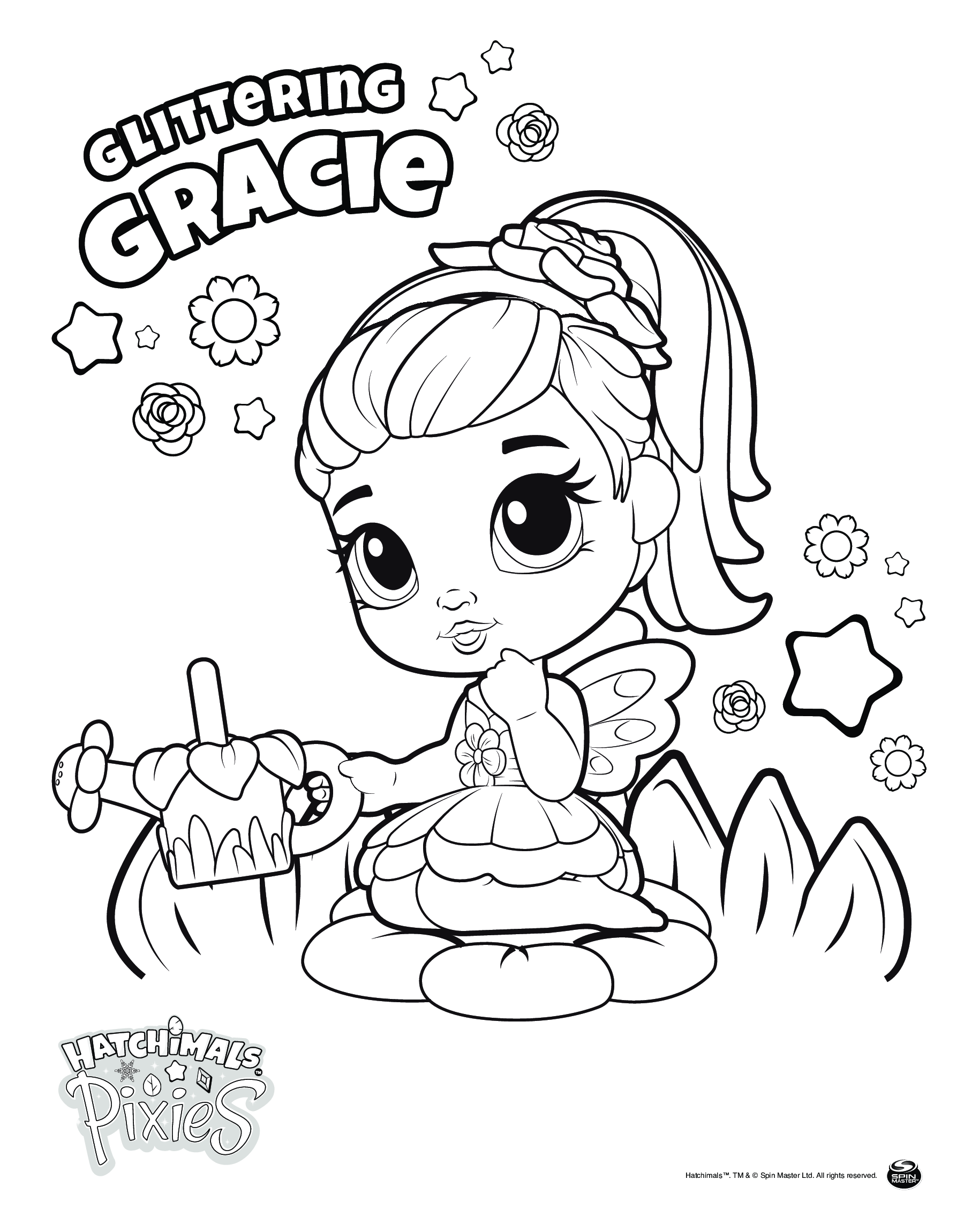 Coloriage Hatchimals Pixies Girl Gracie - Hatchimals à imprimer